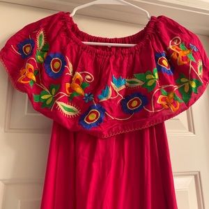 Mexican off the shoulders embroidered dress